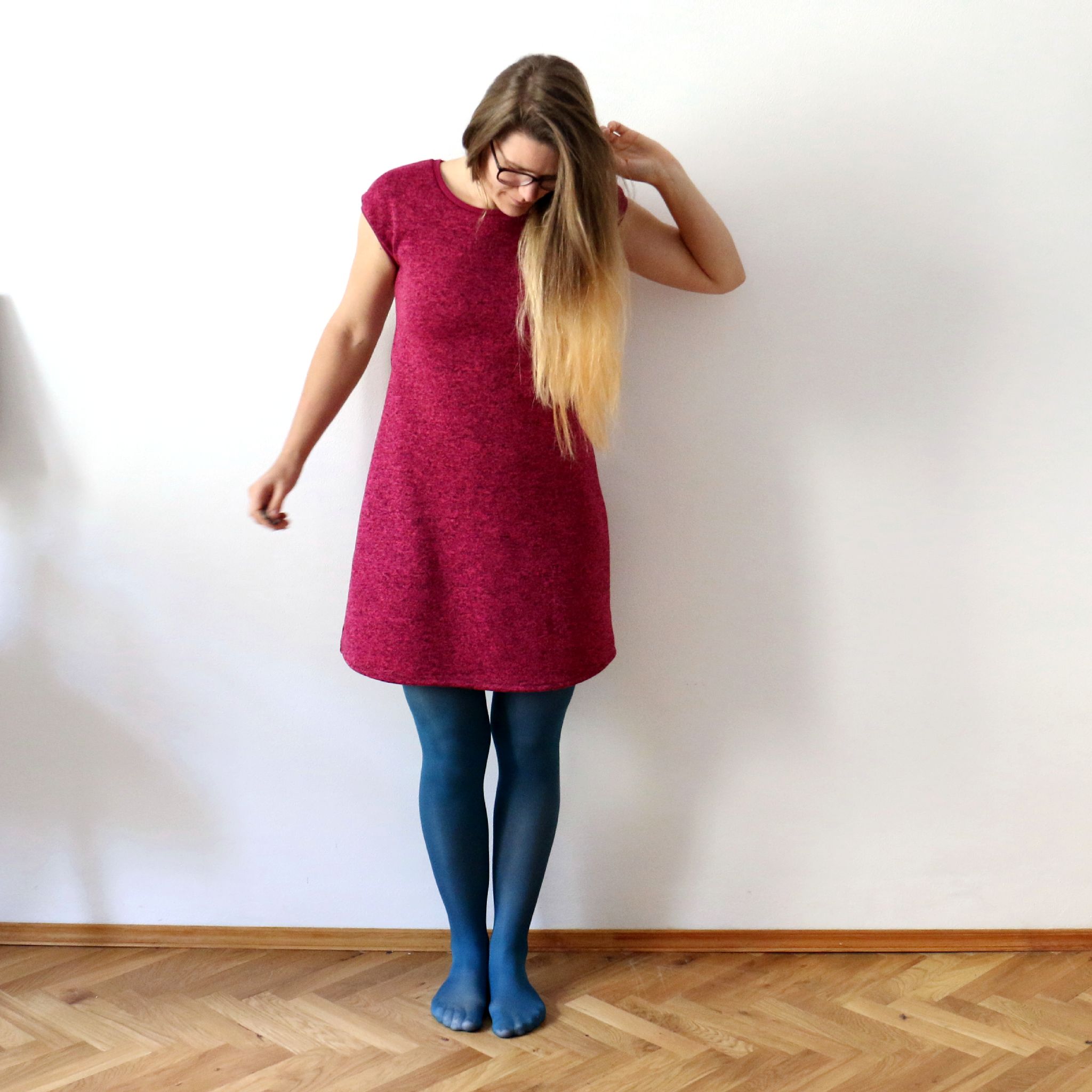 šaty - úplet - fuchsie svetříkové (7)